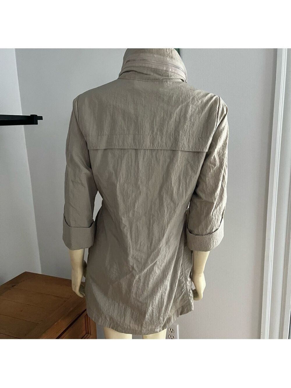 The Fillmore The Anorak Women’s Jacket Water Resistant Hooded Trench Stone XS - Picture 3 of 16